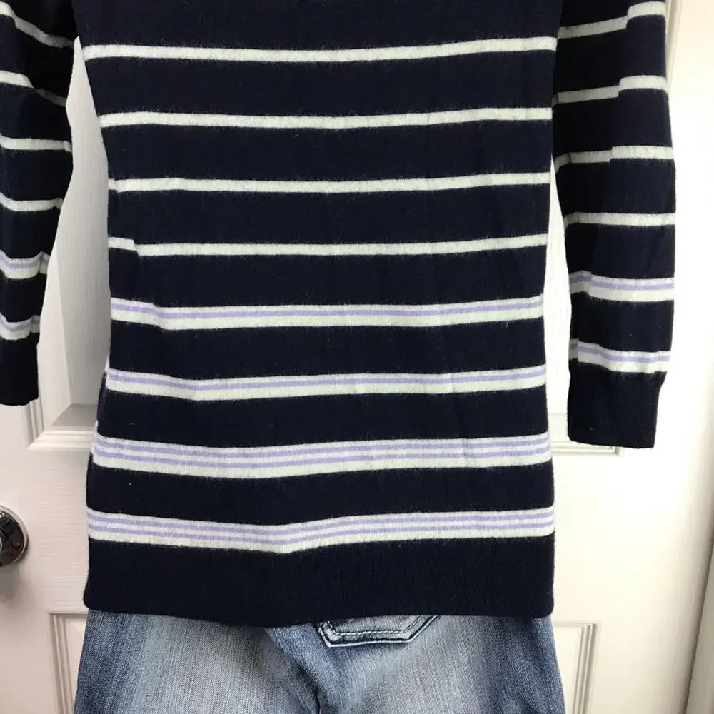 J. Crew Striped Merino Wool Crew Neck Sweater S